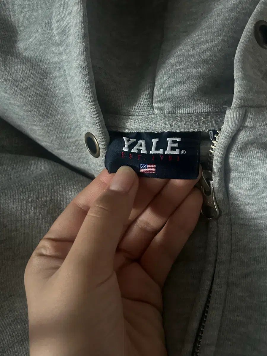 イェール フードジップアップ グレー L