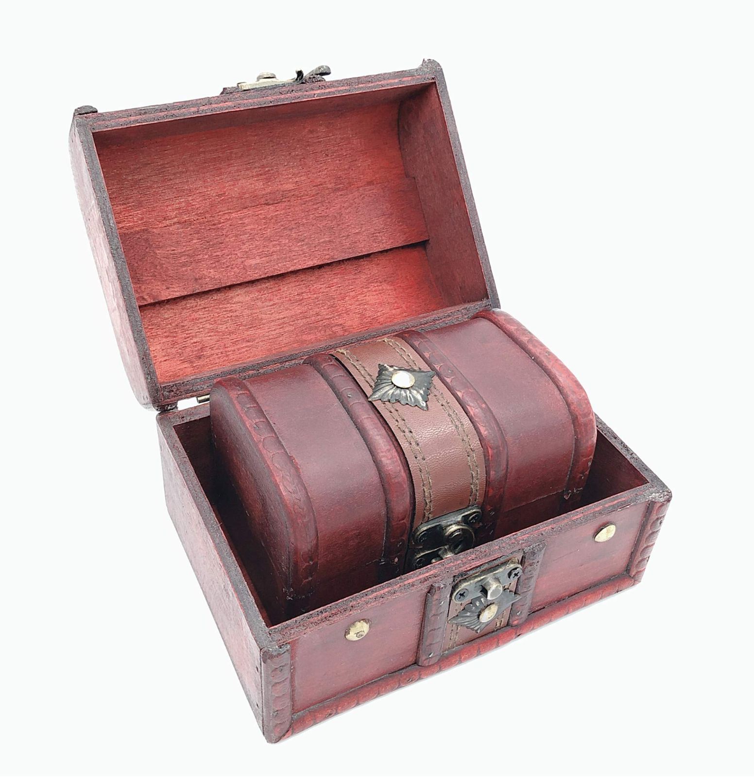 木箱 ケース 海賊宝箱 木製ボックス 収納箱 小物入れ 宝箱