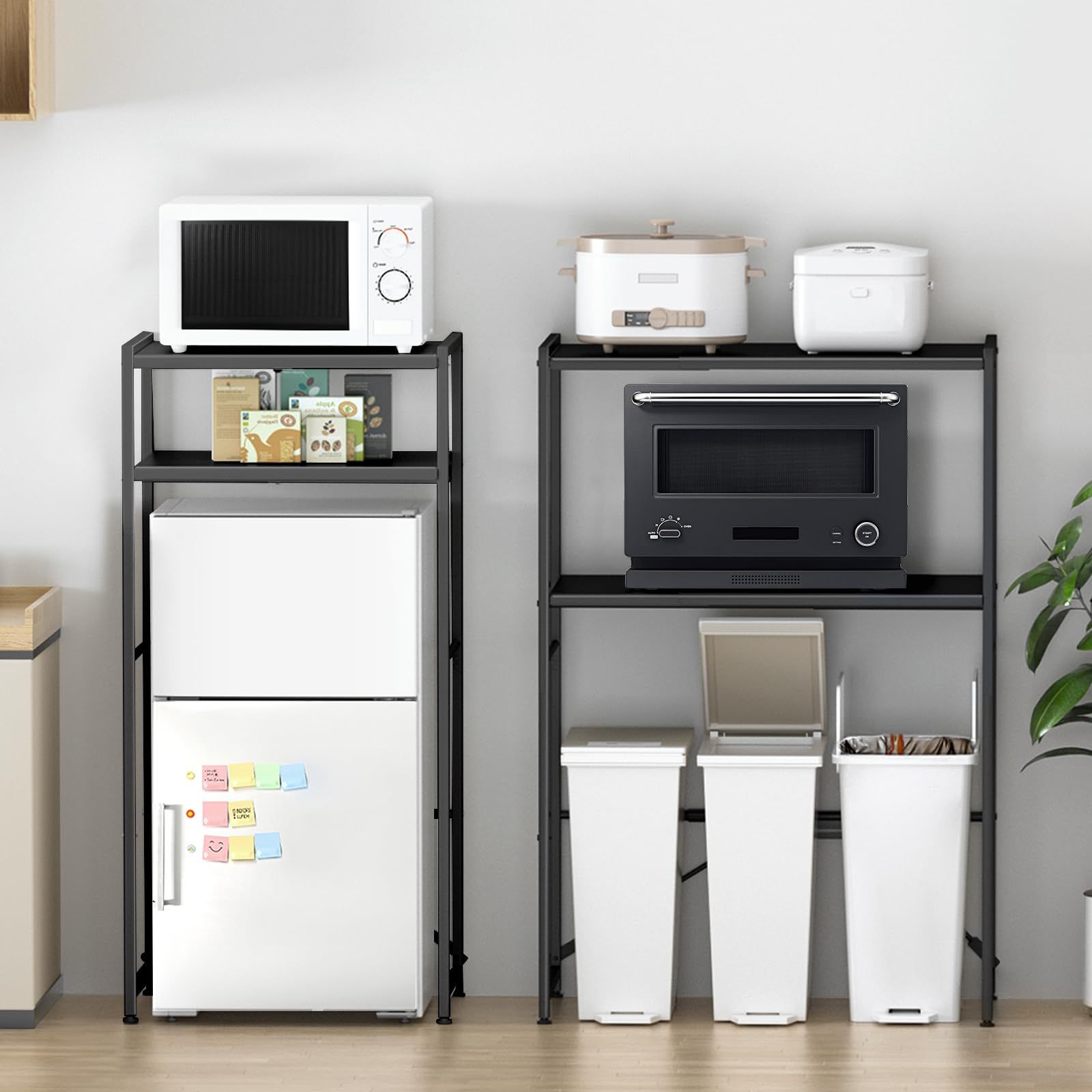 横幅伸縮・高さ調整可】ゴミ箱上ラック YDH 幅60?80×奥行42×高さ125cm