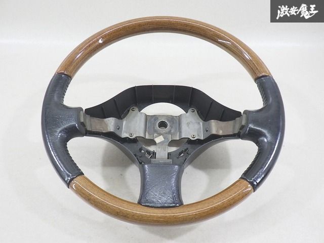 ダイハツ 純正 L700S ミラジーノ ウッド レザー コンビ ステアリング 