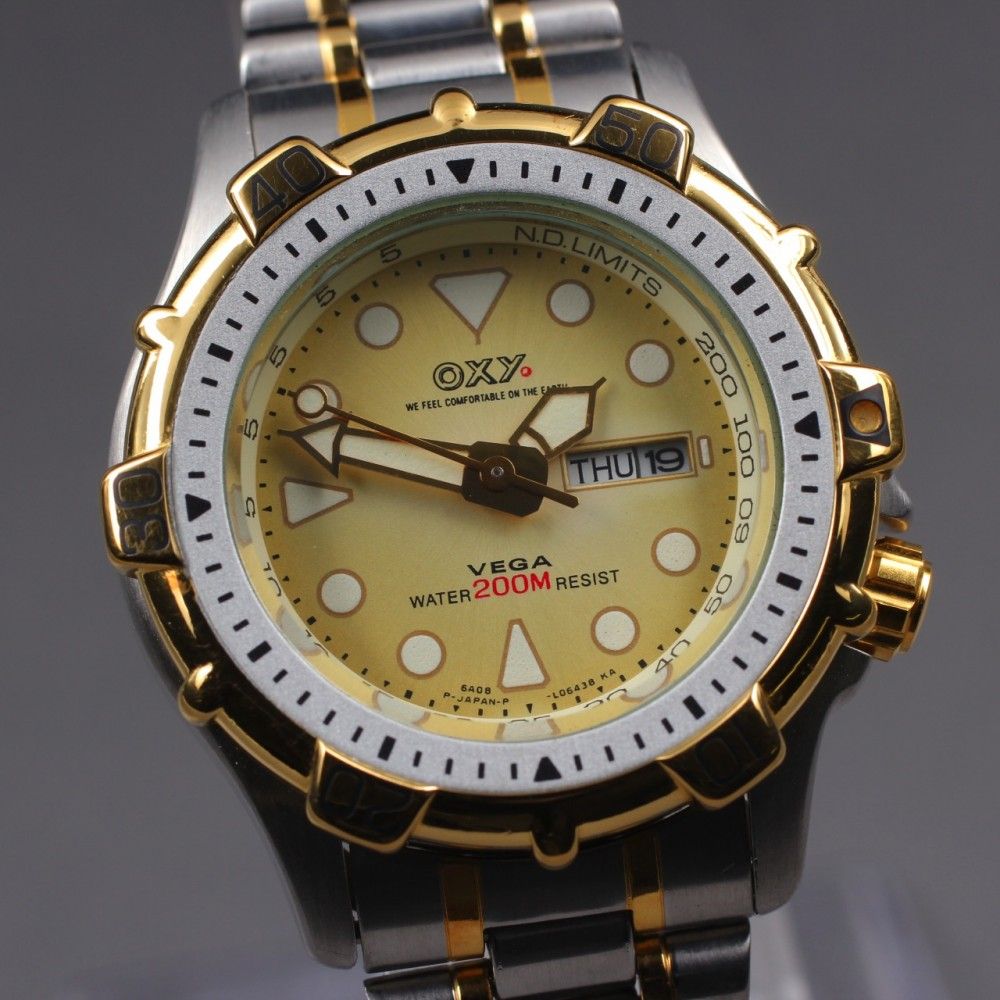 稼働品】CITIZEN Oxy Vega 6A08-L01641 デイデイト 200m ゴールド 30mm