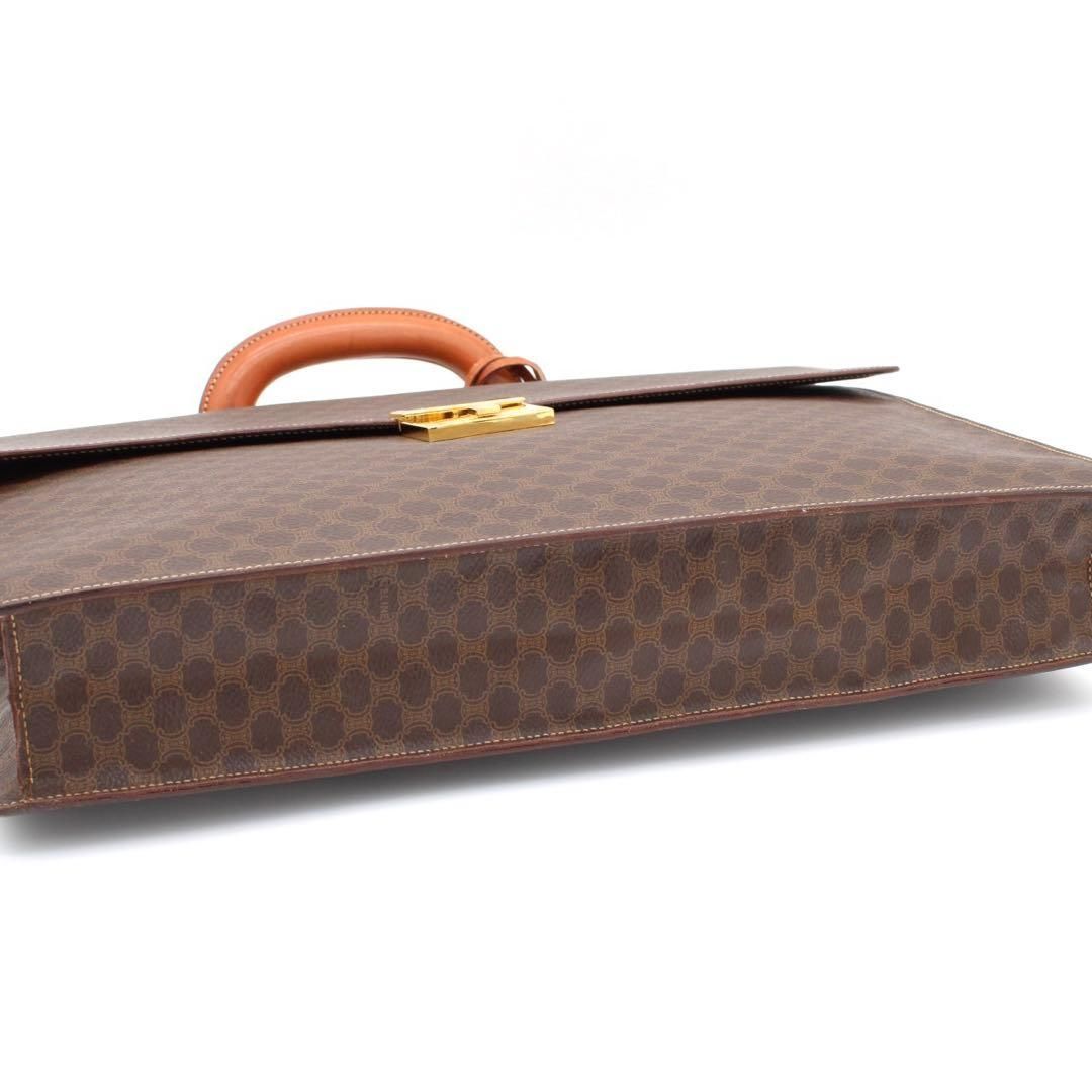 美品】CELINE マカダム柄 ブリーフケース ビジネスバッグ PVC 茶色