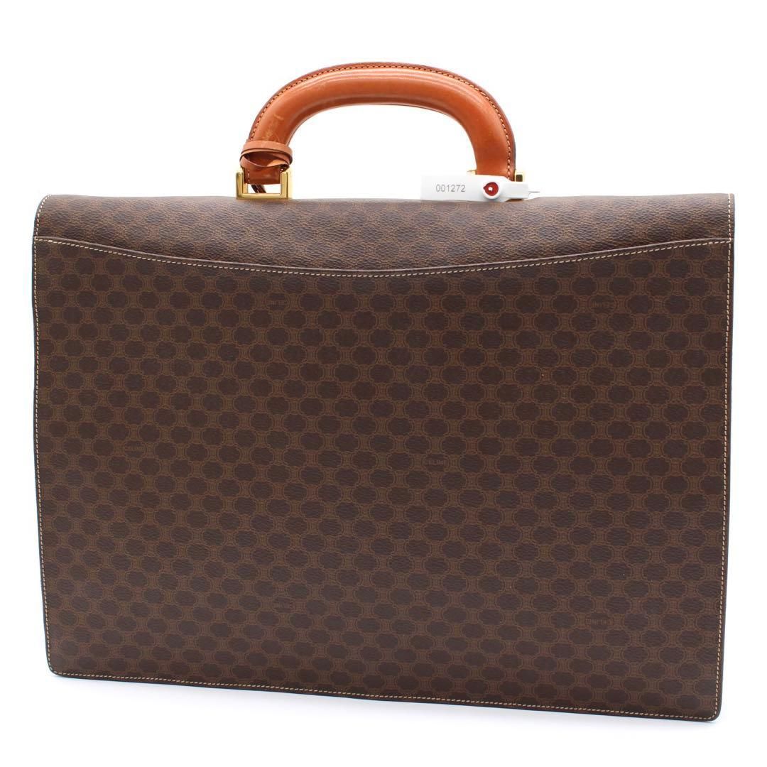 美品】CELINE マカダム柄 ブリーフケース ビジネスバッグ PVC 茶色