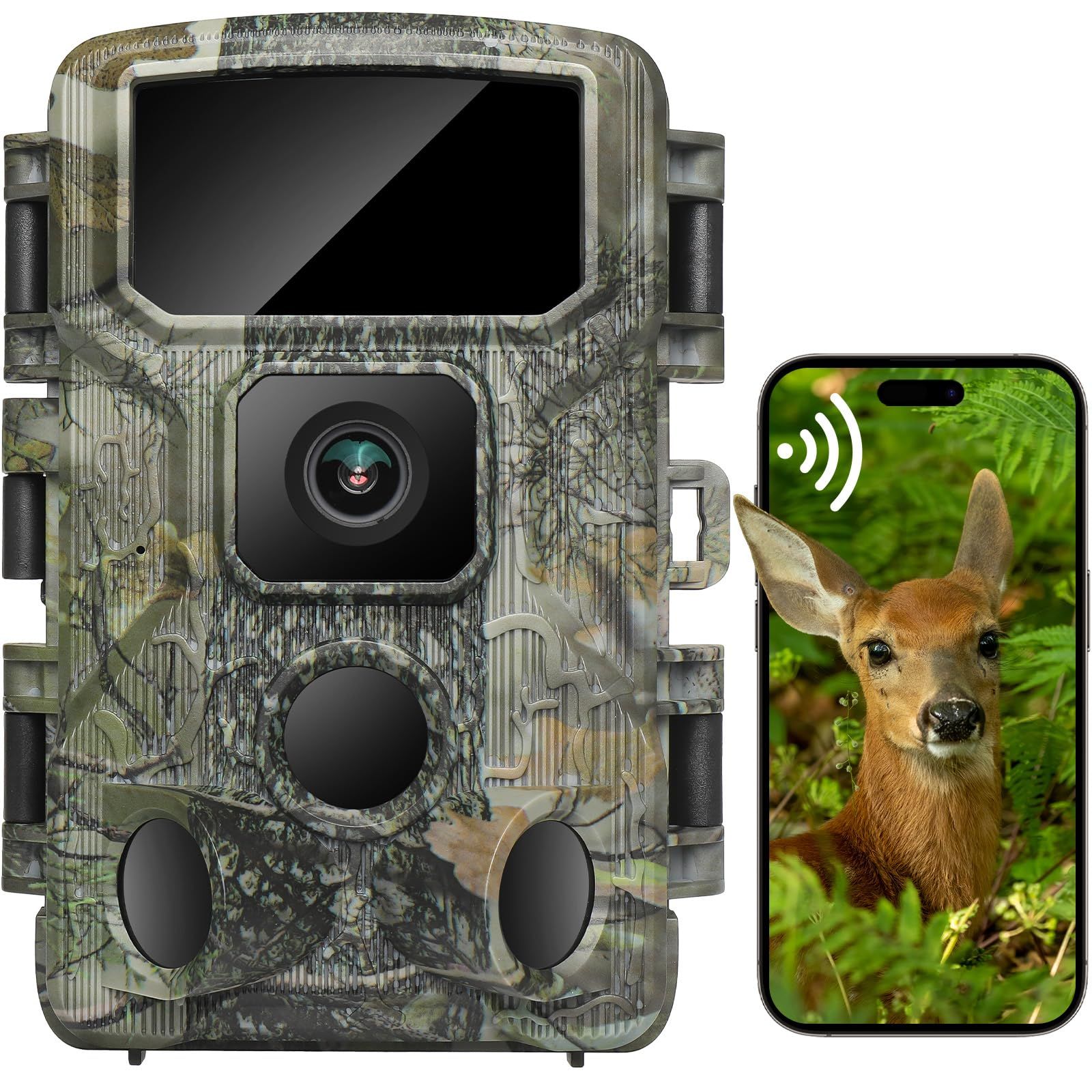 KJK 最新型【WIFI対応】トレイルカメラ 赤外線カメラ 静止画6400万画素