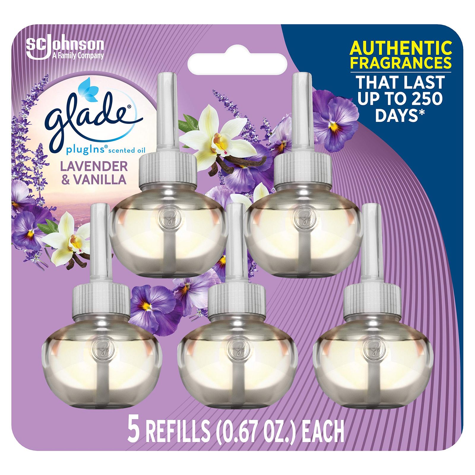 【glade/グレード】 プラグインオイル 詰替え用リフィル(19.8ml 5個入り) ラベンダー＆バニラ Glade Plugins Scented Oil Lavender & Vanilla5 refills [並行輸入品]