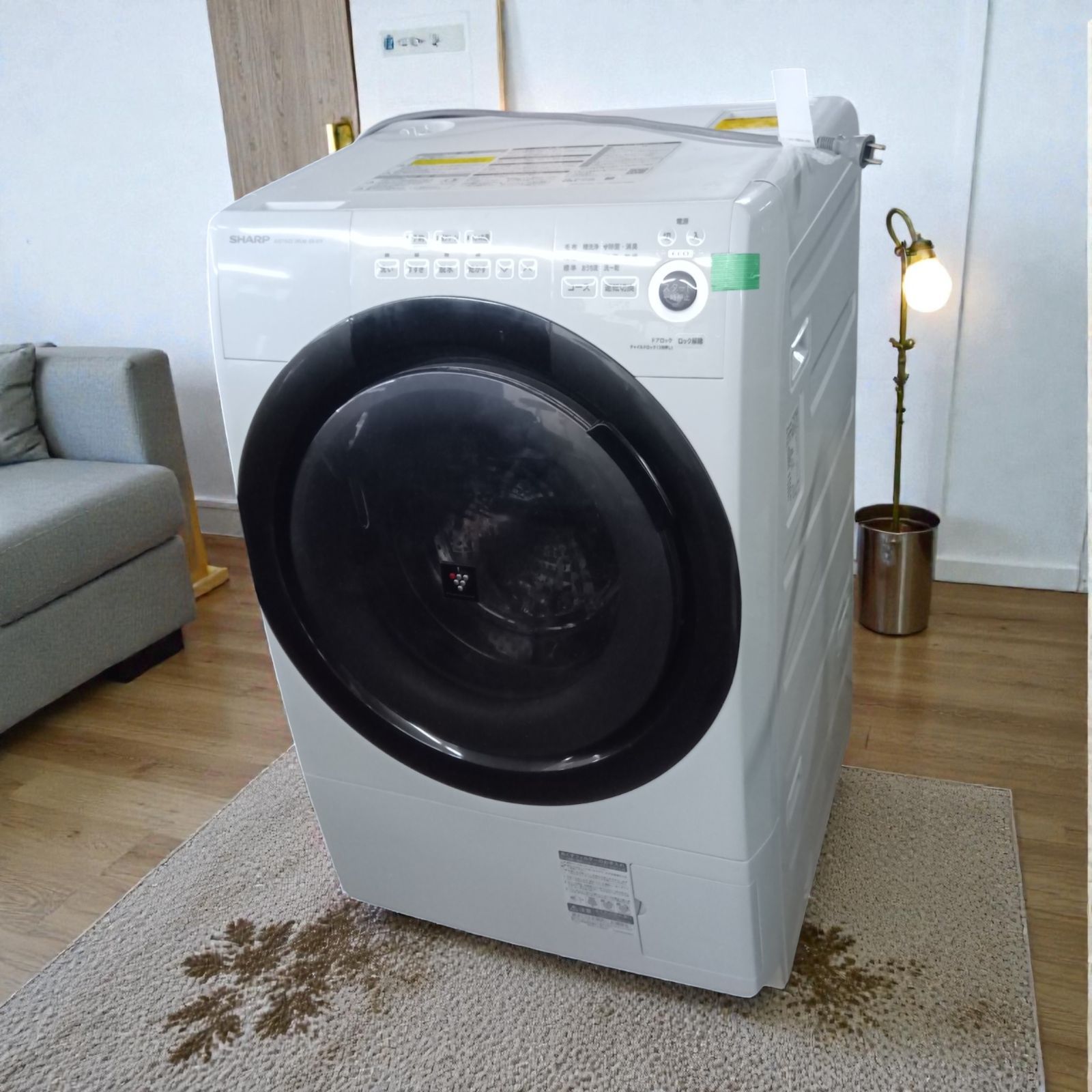 美品 2021年製 SHARP ドラム式洗濯乾燥機 ES-S7F コンパクト 7kg 除菌