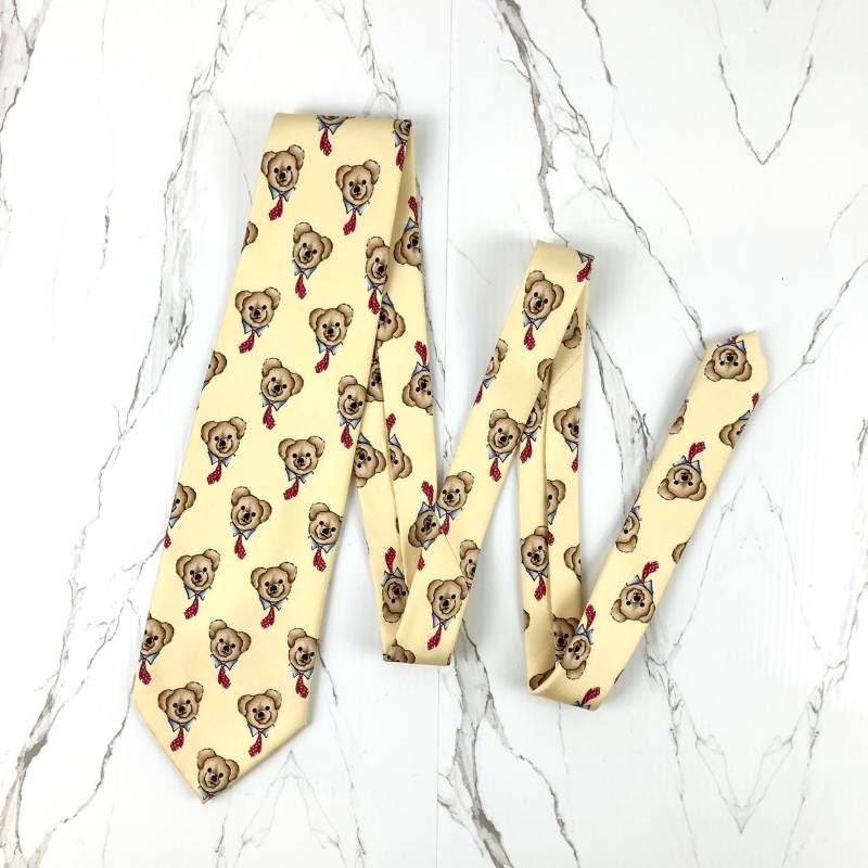 極美品　Ralph Lauren ラルフローレン　ポロベア総柄　ネクタイ 極美品 Polo Ralph Lauren ポロラルフローレン ネクタイ ポロベア総柄