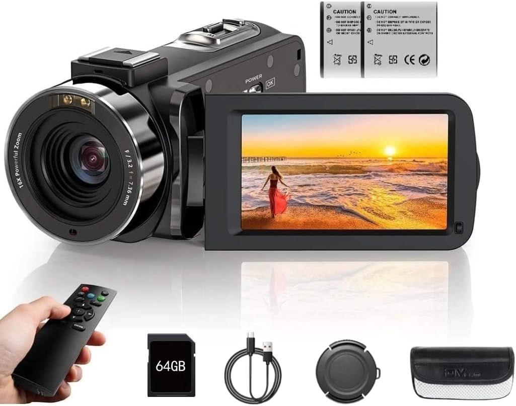 新品】ビデオカメラ4K動画8000万画像数YouTubeカメラ ウェブカメラ 18