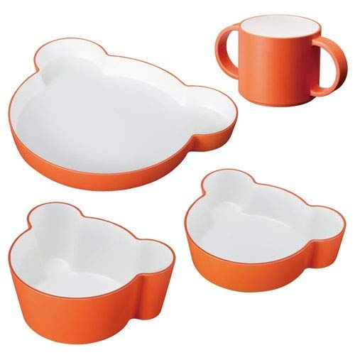 新品 tak KIDS DISH ギフトボックス ベア オレンジ/タック キッズディッシュ 食洗機対応 子供用食器セット ４点 日本製 割れない 電子レンジ（オレンジ)
