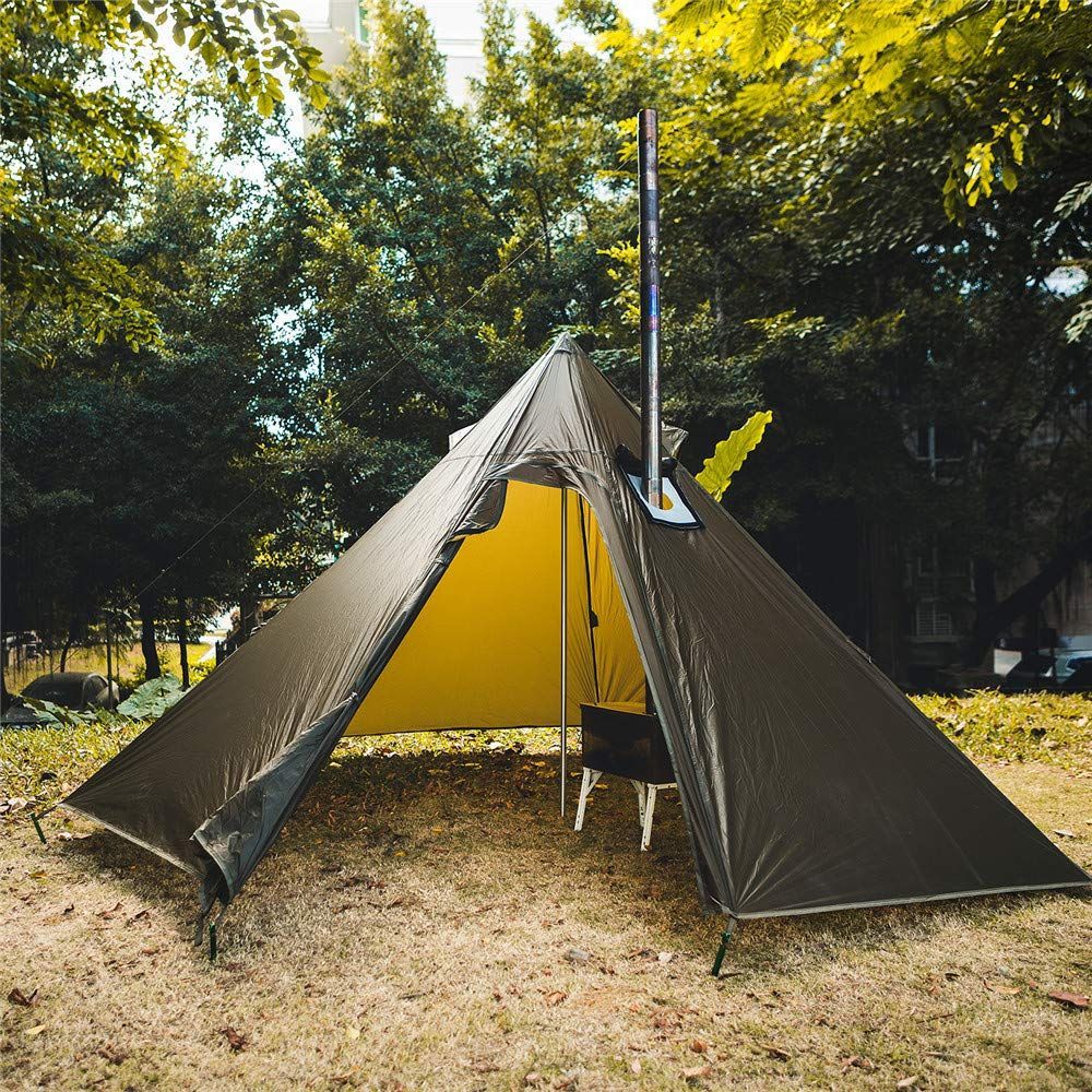 煙突穴にガード) キャンプ用 防水 簡単設営 2人用 軽量テント 煙突