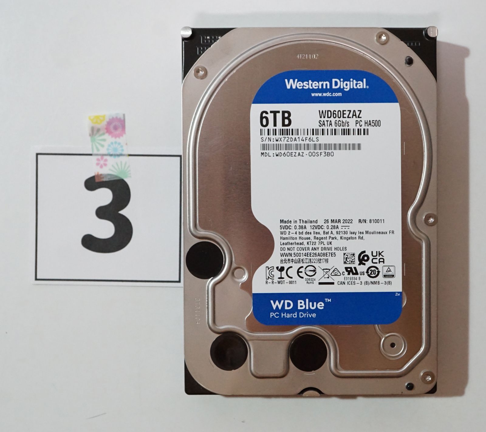 中古】WD Blue 6TB HDD (WD60EZAZ) 正常・低稼働 - メルカリ