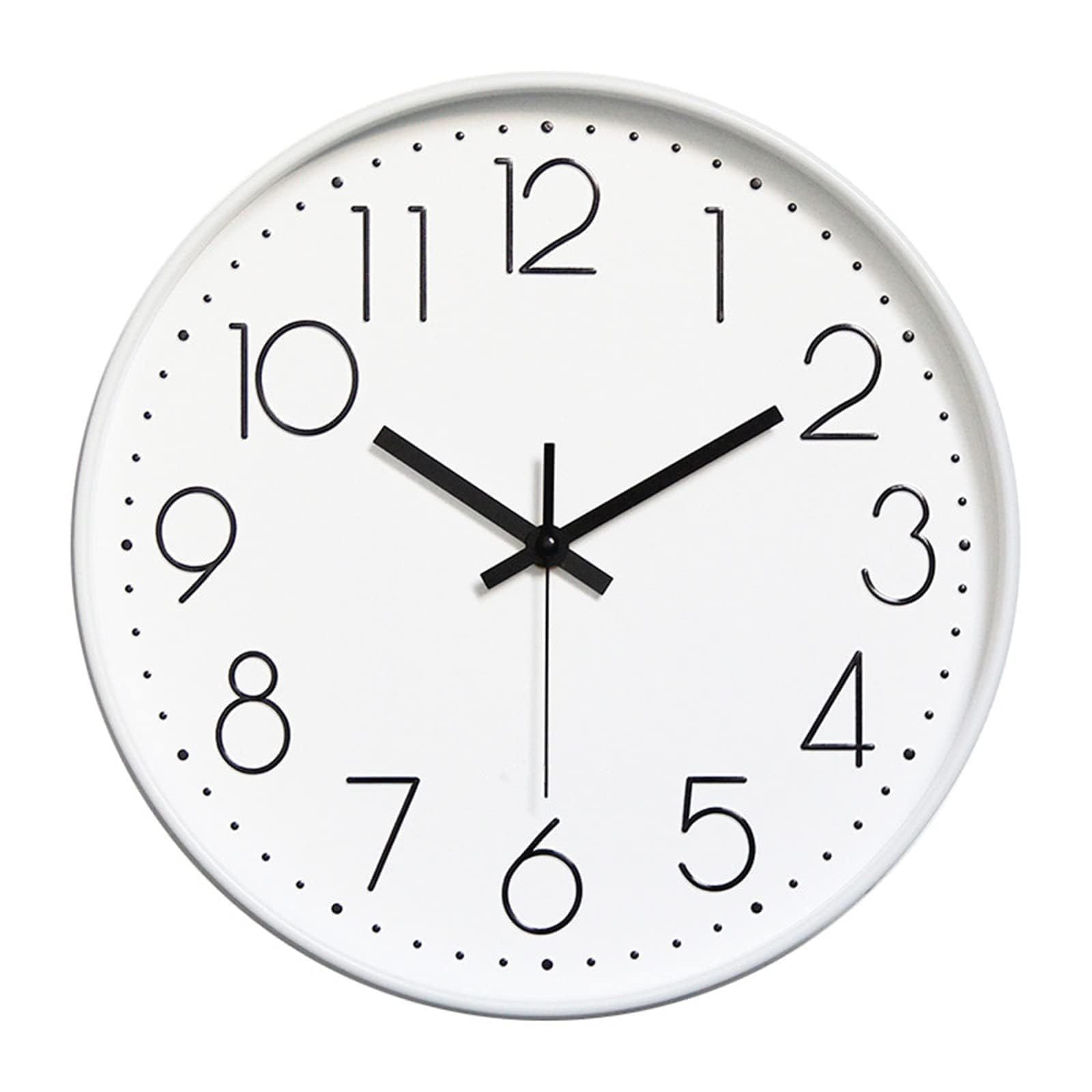 立体文字 北欧 おしゃれ 静音 壁掛け 時計 夜間秒針停止機能付き 直径