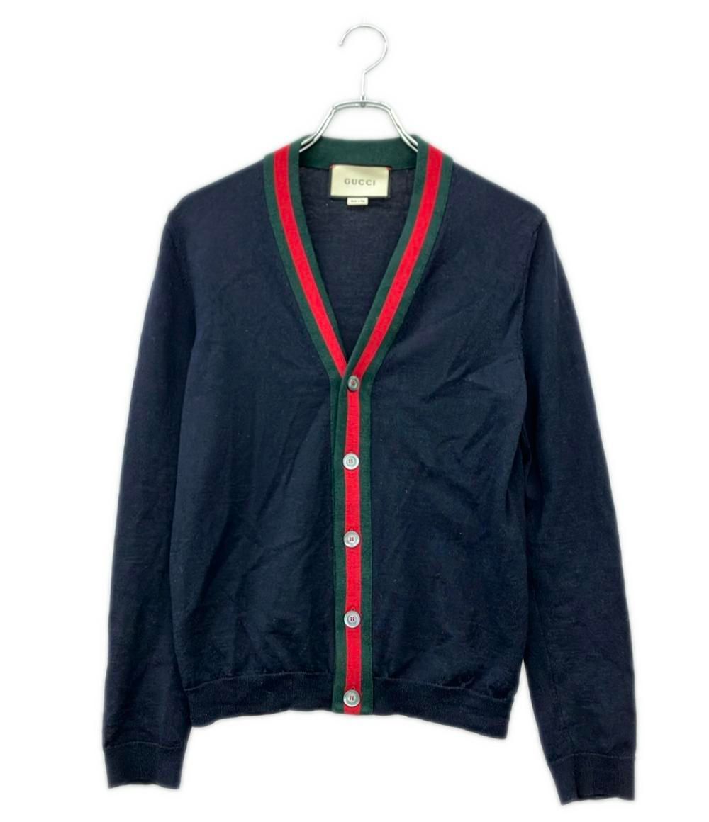 グッチ GUCCI シェリーライン ニットカーディガン 長袖 ジップアップ L