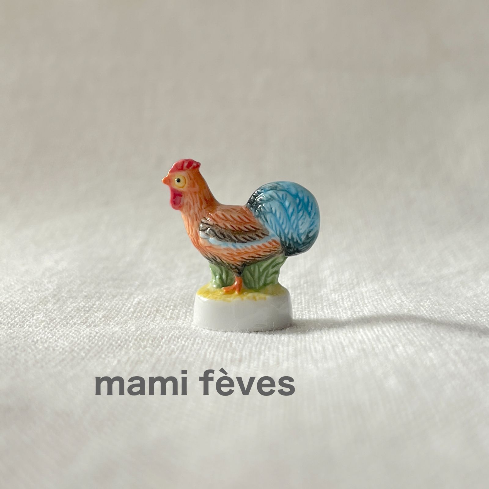 フェーヴ にわとり 農場の動物たち フランス フェーブ ミニチュア陶器