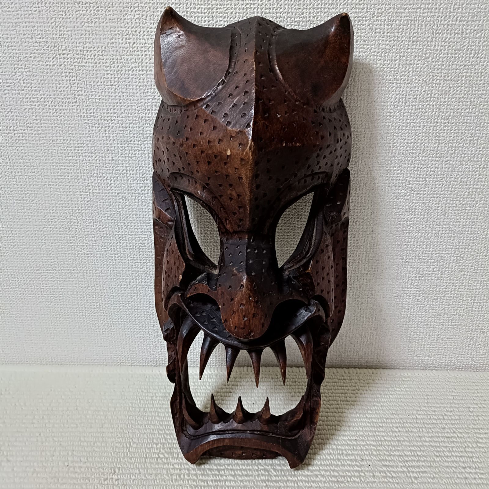 フィリピン 木彫り お面 魔除け アジアン工芸 民芸【0789】 - メルカリ