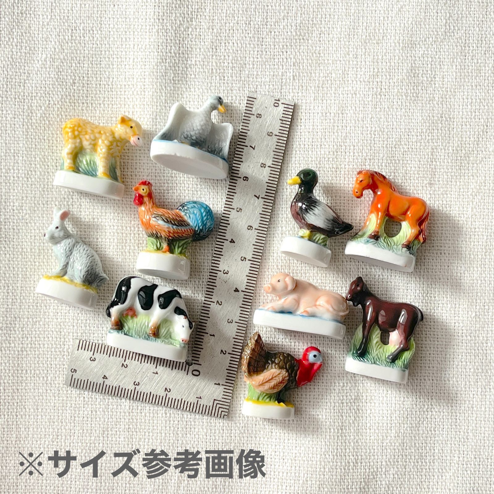 フェーヴ ヤギ 農場の動物たち フランス フェーブ ミニチュア陶器 m