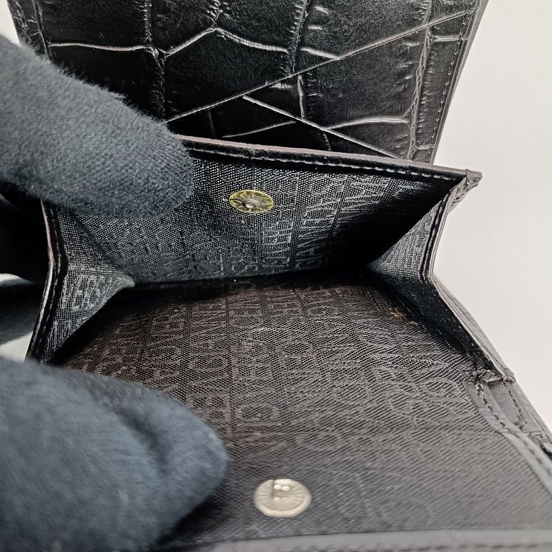 極美品 VERSACE ヴェルサーチ 三つ折り財布 クロコ型押し メデューサ