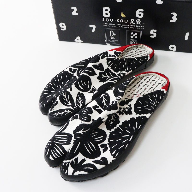 新品 未使用 ソウソウ SOU・SOU 京都 貼付つっかけ足袋 版画 S