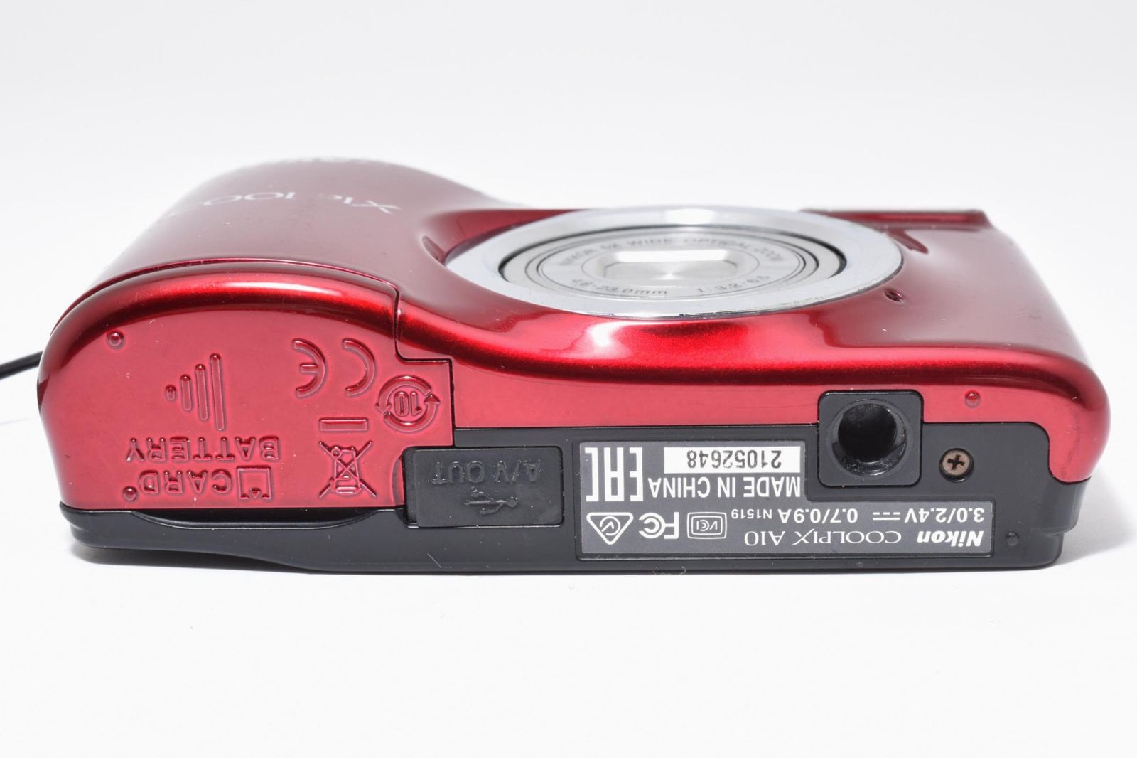 カメラ 【実用光学美品 箱あり】Nikon ニコン COOLPIX A10 赤 レッド
