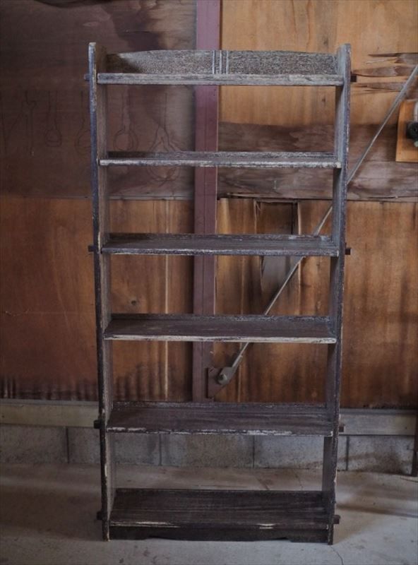 昭和レトロなラワン材造 頑丈楔式 大型本棚 昭和前期 古録展 送料無料