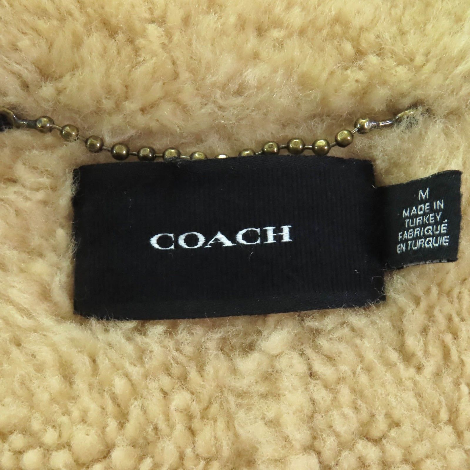 極美品◇COACH コーチ CF025 シープスキン ショールシアリング