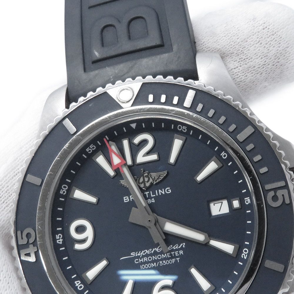  ブライトリング スーパーオーシャン オートマチック 44 A17367 BREITLING 腕時計 ウォッチ ブルー文字盤 ジーンズ 自動巻き時計 腕時計(アナログ)