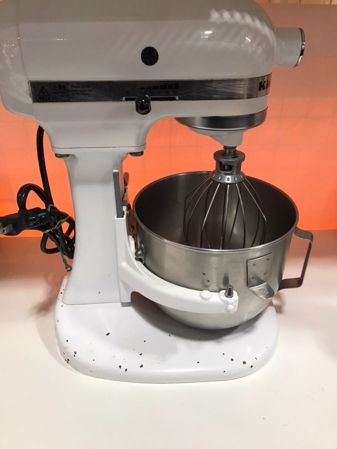 動作確認OK FMI KSM5 キッチンエイド スタンドミキサー ホワイト 卓上ミキサー ボール付