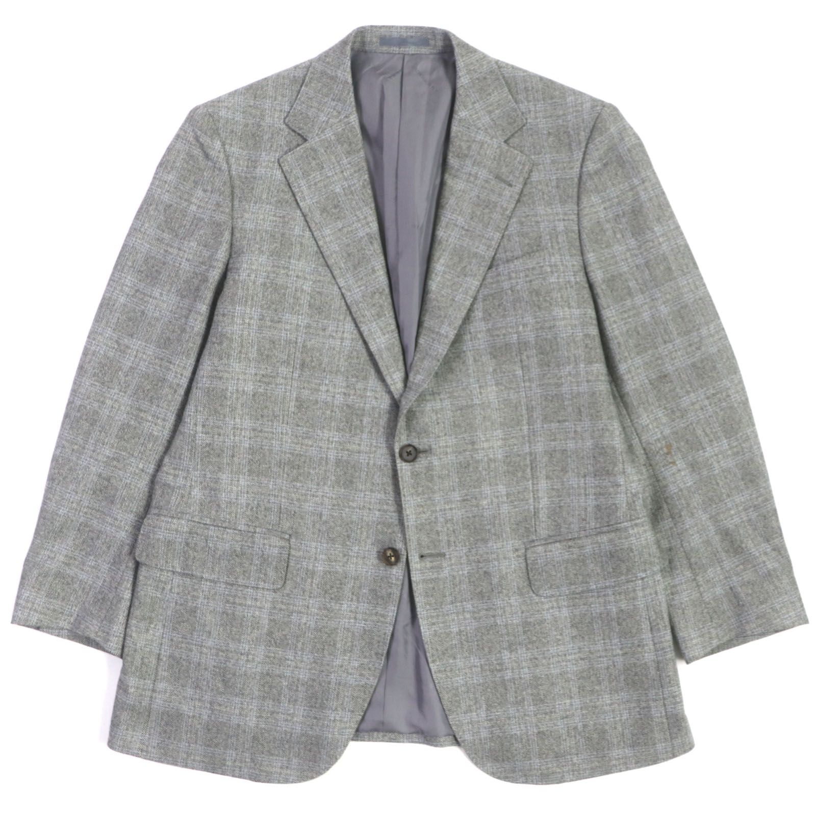 美品▽BURBERRY バーバリー カシミヤ100% ツイード チェック柄 裏地 