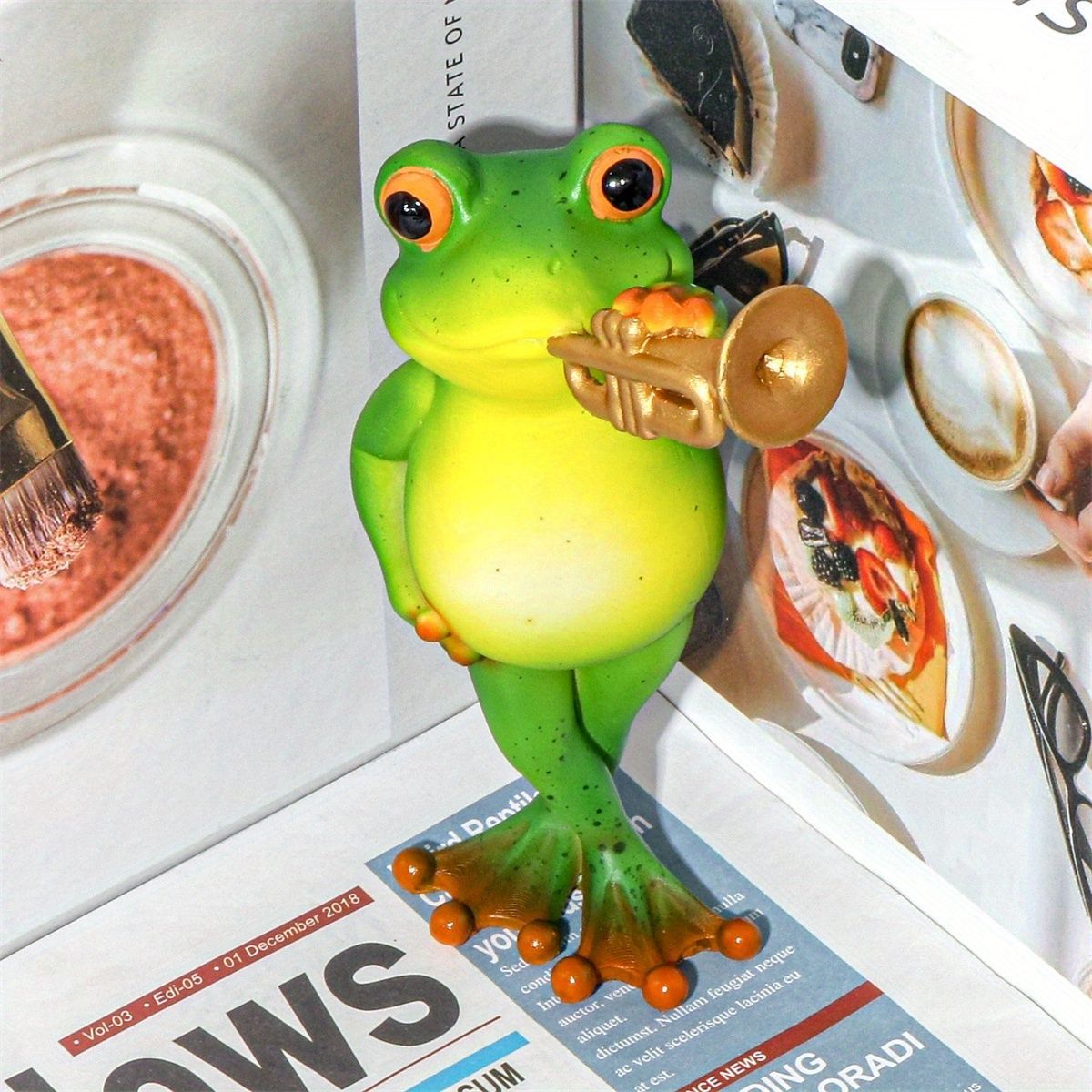 トランペットを吹いているカエル