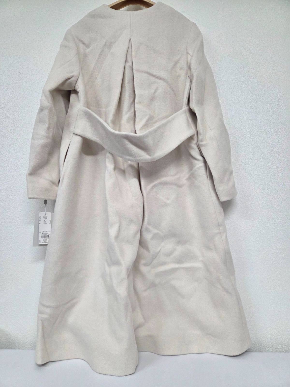 CELFORD カシミヤ混 ノーカラー ロングコート アイボリー 38 タグ付