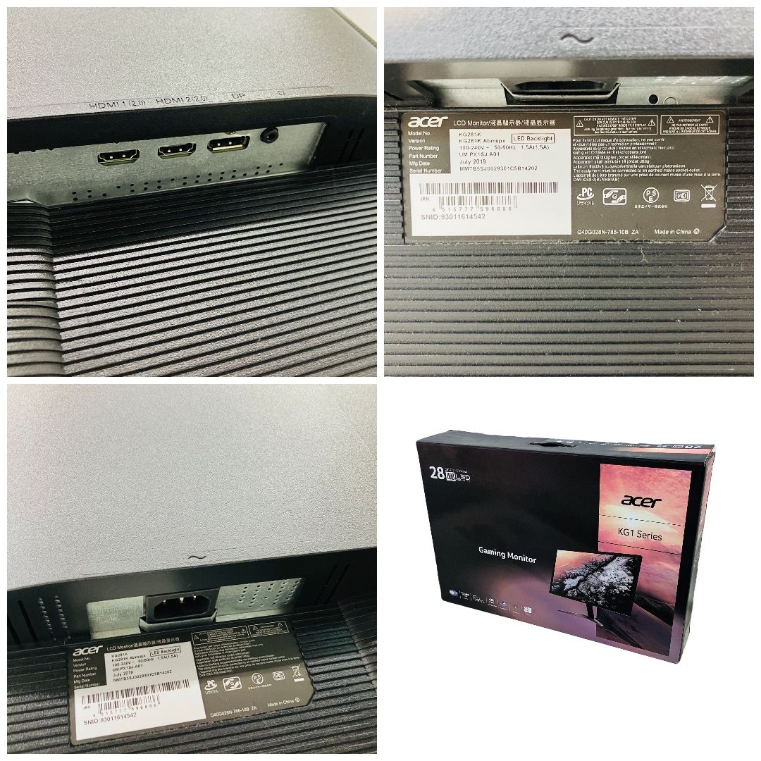 Acer KG281K 28インチ ゲーミングモニター 4K SigmaLine エイサー 液晶