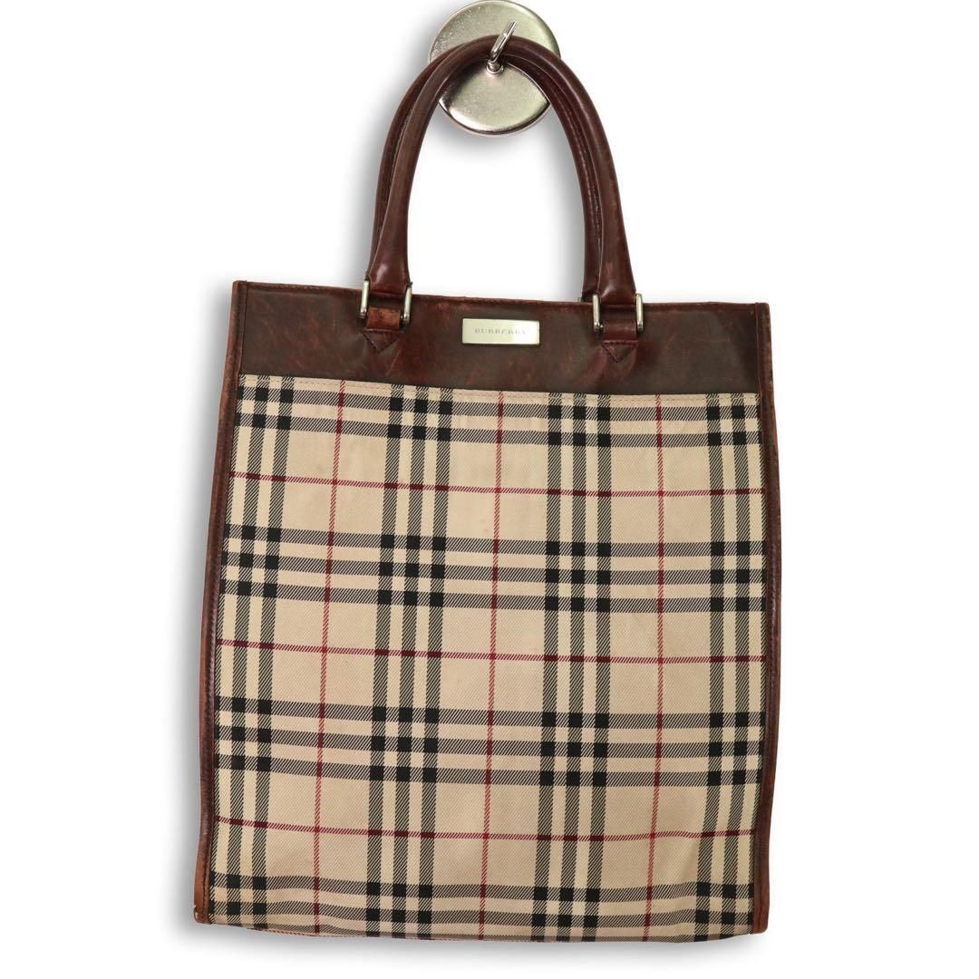 BURBERRY バーバリー ノバチェック トートバッグ ハンドバッグ レザー