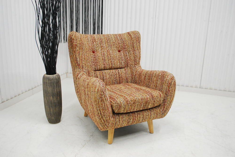 現品限り】一人掛けソファ シングルソファ ミッドセンチュリー調