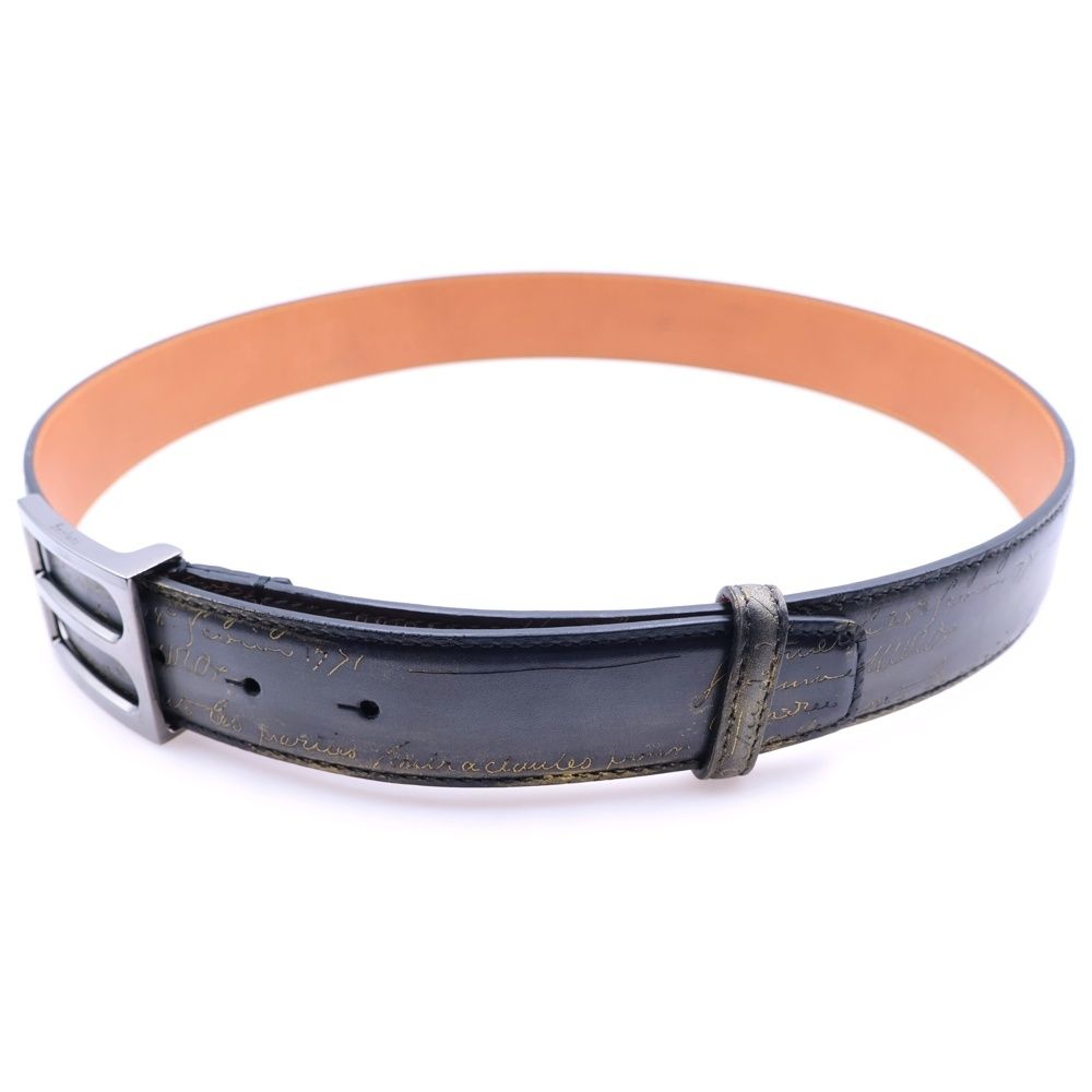 Berluti (ベルルッティ) カリグラフィ レザー ベルト ネイビー L0146 