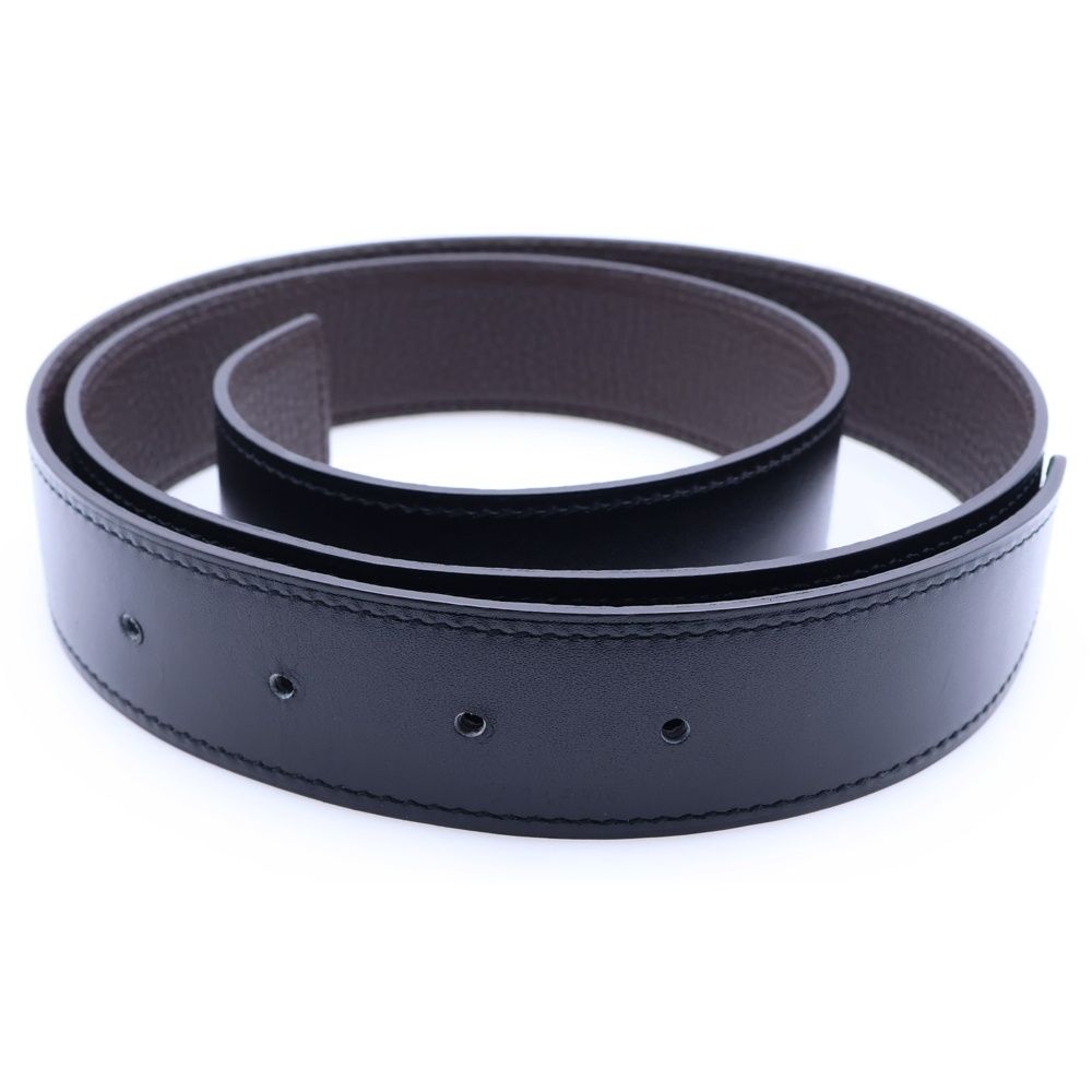 HERMES (エルメス) バックルなし □Q刻印 レザー リバーシブル ベルト