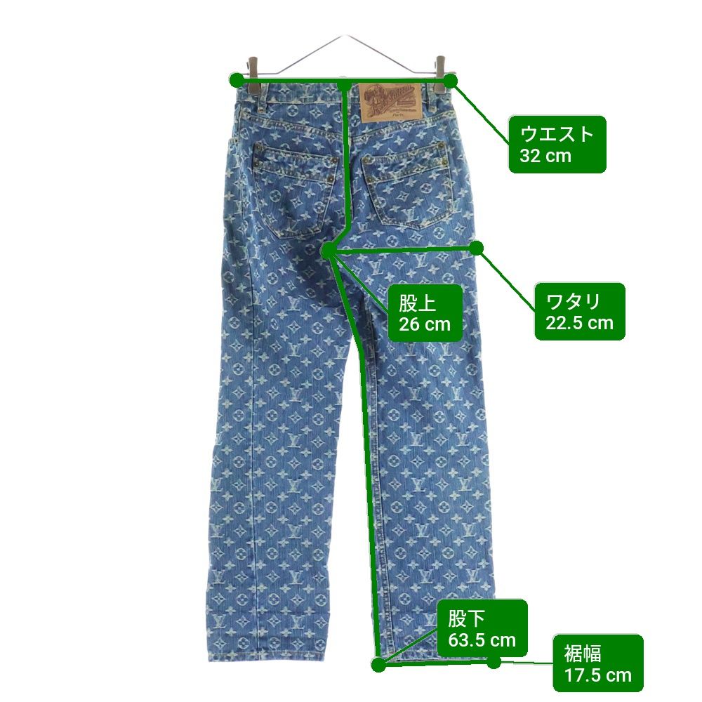 LOUIS VUITTON (ルイヴィトン) モノグラム クロップドデニムパンツ