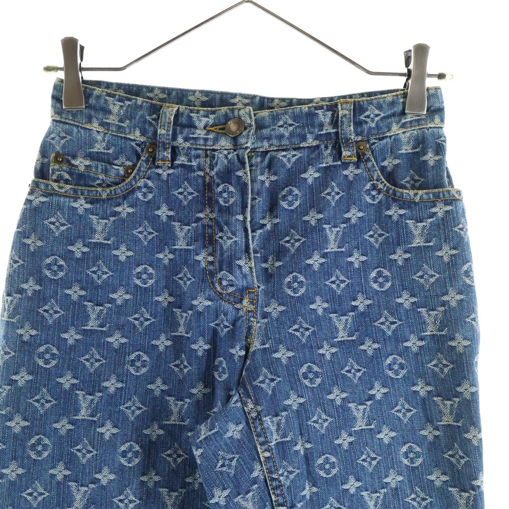 LOUIS VUITTON (ルイヴィトン) モノグラム クロップドデニムパンツ