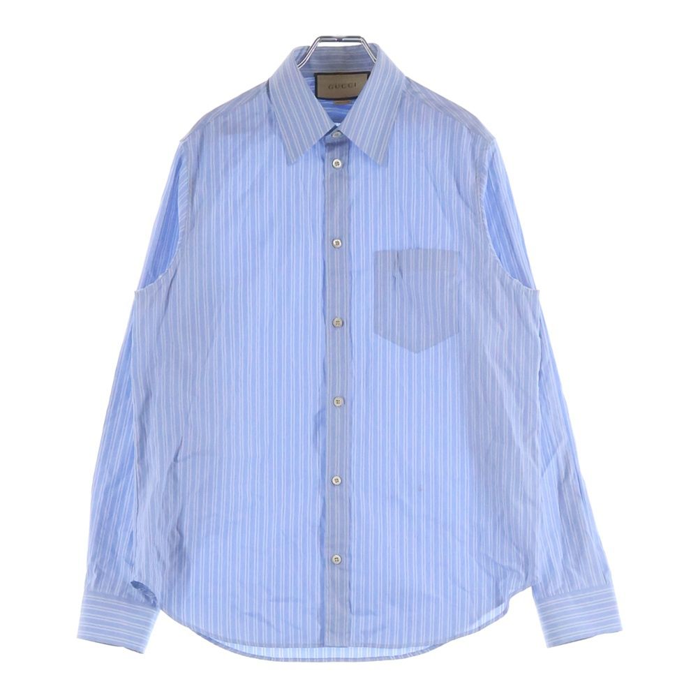 GUCCI (グッチ) Chest Pocket Stripe Cotton Shirt チェストポケット