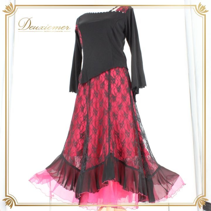 社交ダンス 衣装 スタンダード 上下セット ツーピース レッスンウェア