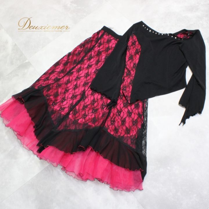 社交ダンス 衣装 スタンダード 上下セット ツーピース レッスンウェア