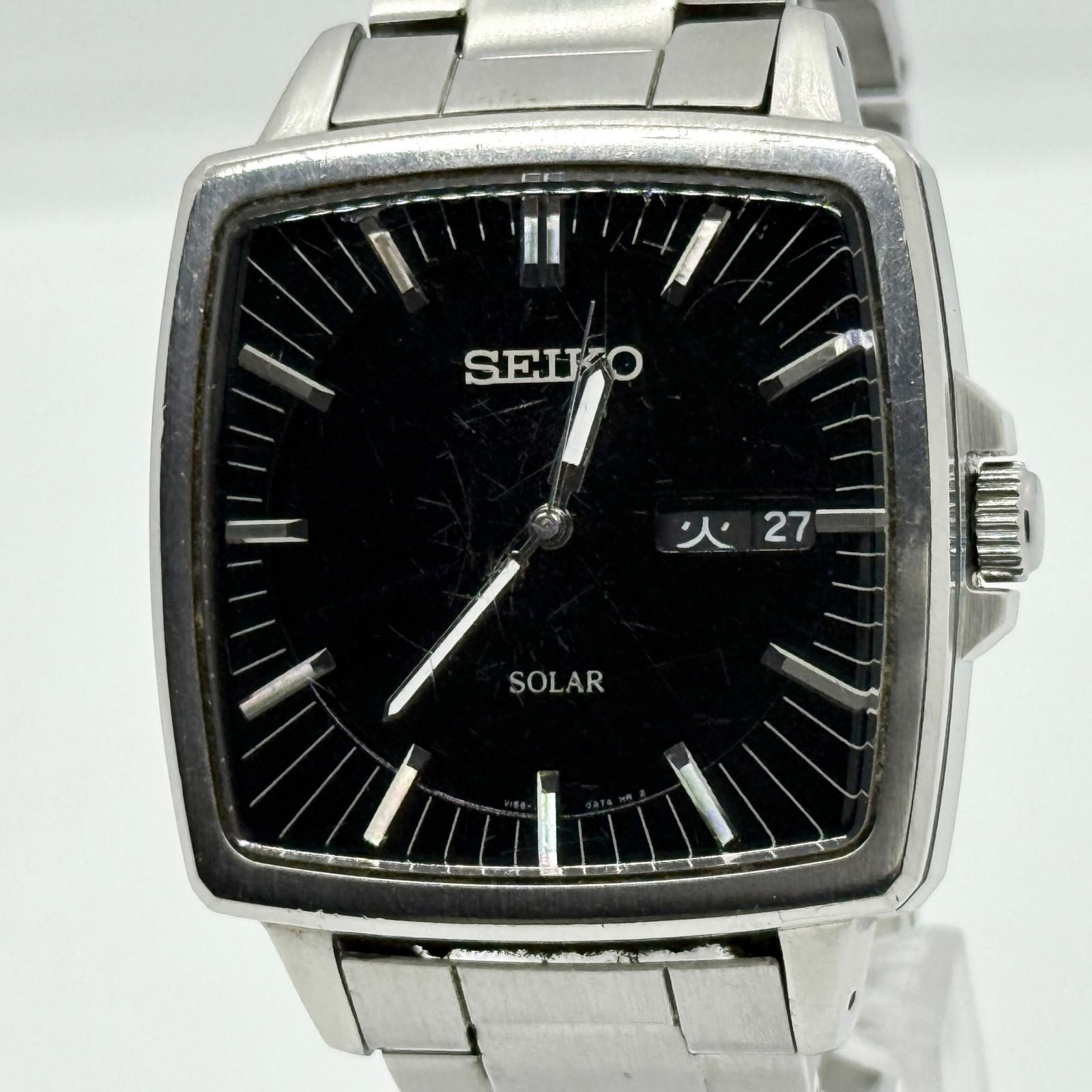 SEIKO セイコー デイデイト V158-0AF0 ブラック ソーラー メンズ 