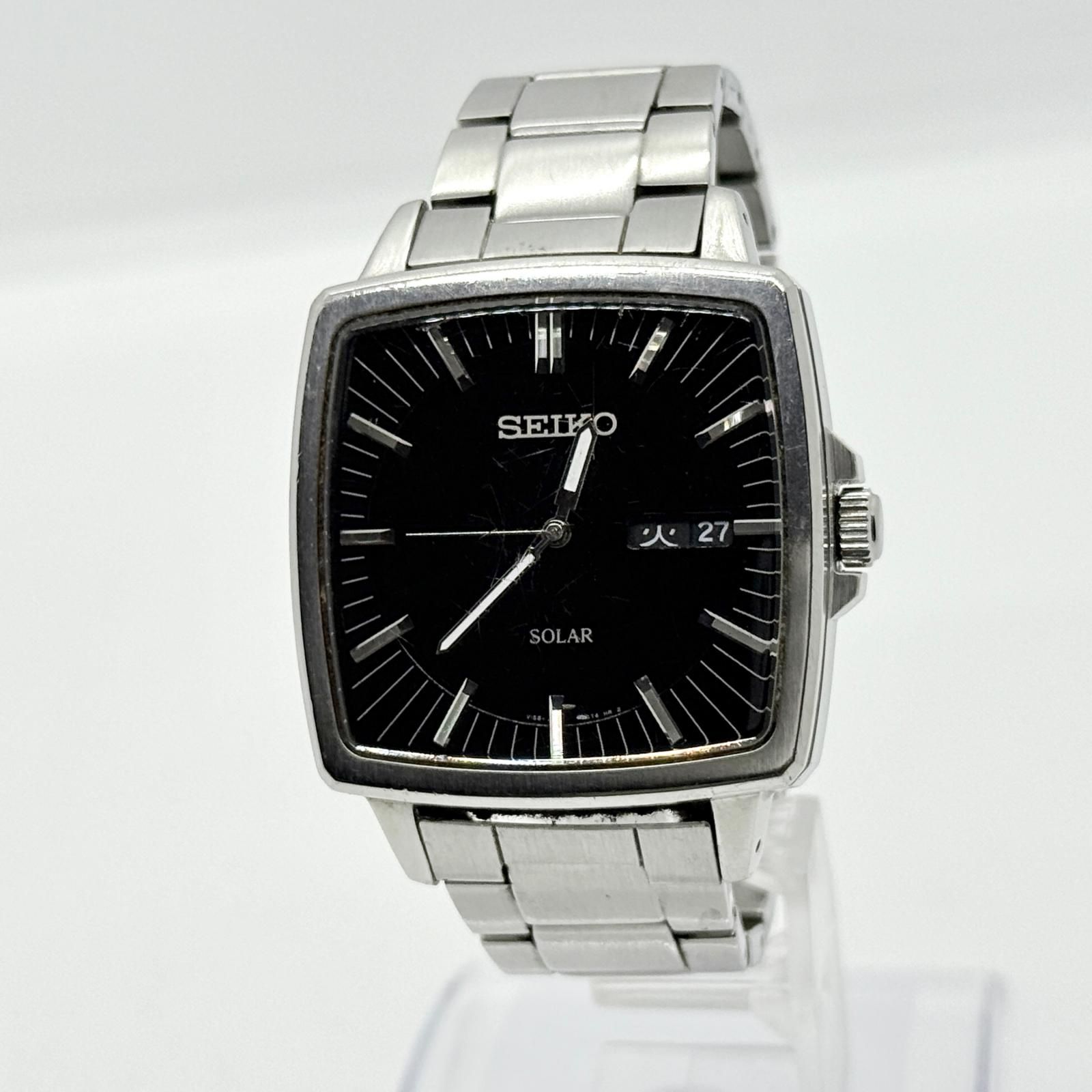 SEIKO “Day-Date” ソーラーウォッチ 腕時計 ブラック SEIKO SELECTION 