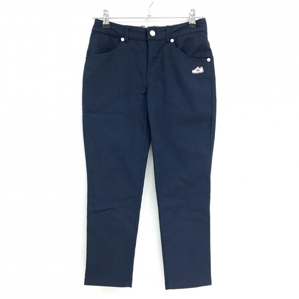 【美品】ニューバランスゴルフ ストレッチパンツ ネイビー シューズワッペン レディース 00(XS) ゴルフウェア New Balance