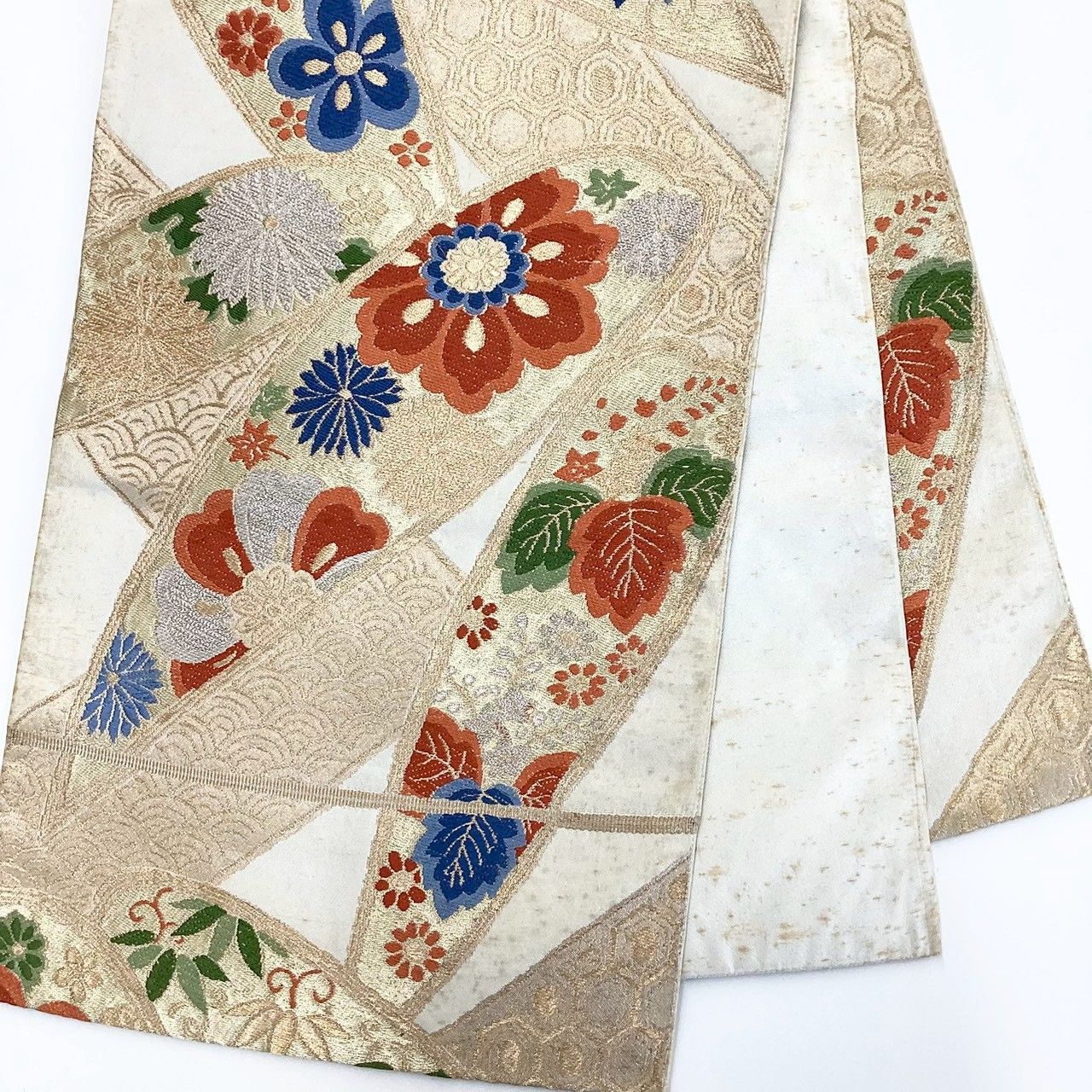 7228］袋帯 笹竹花文様 金銀糸 六通 正絹 着物 フォーマル - メルカリ