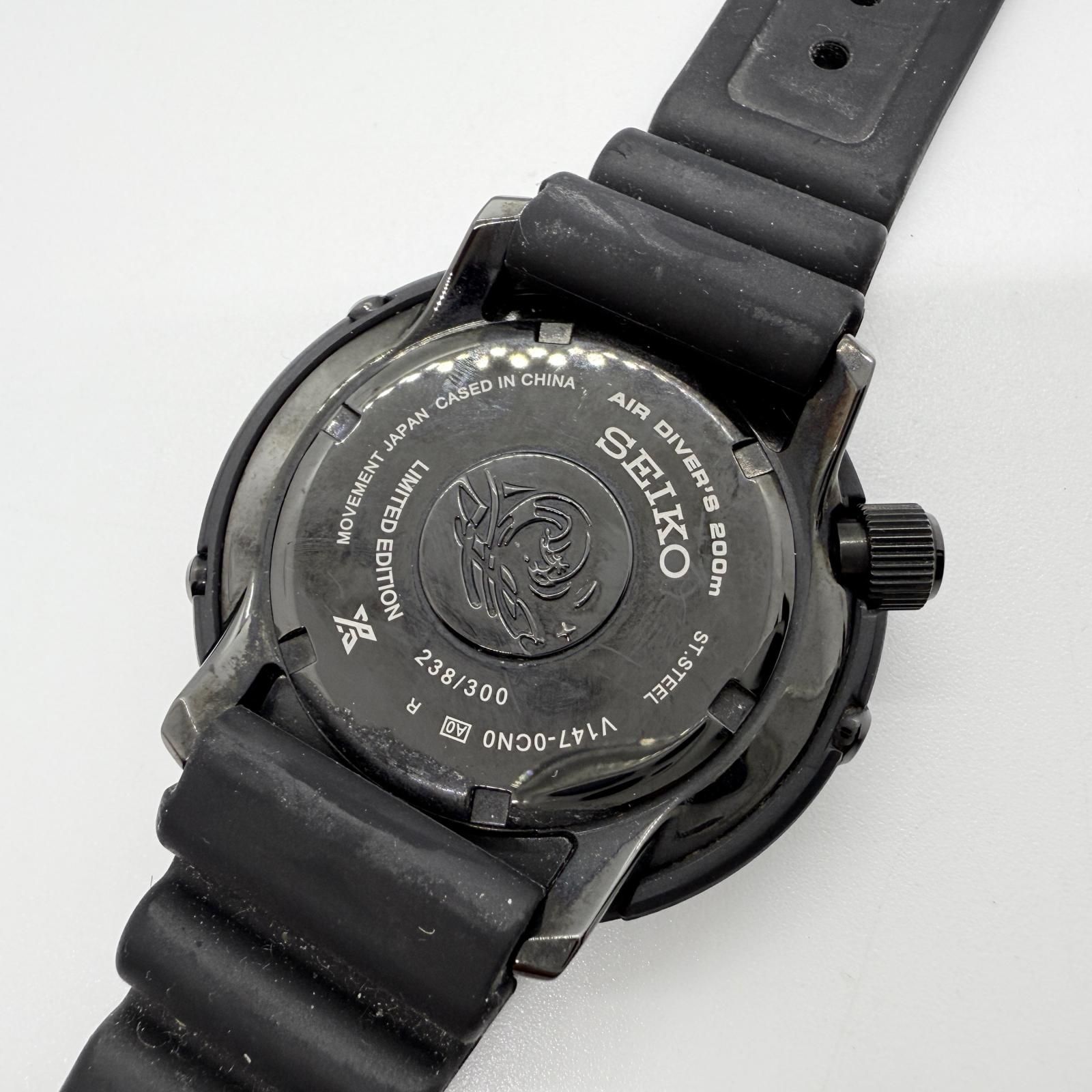 SEIKO アナログ時計ブラック v147