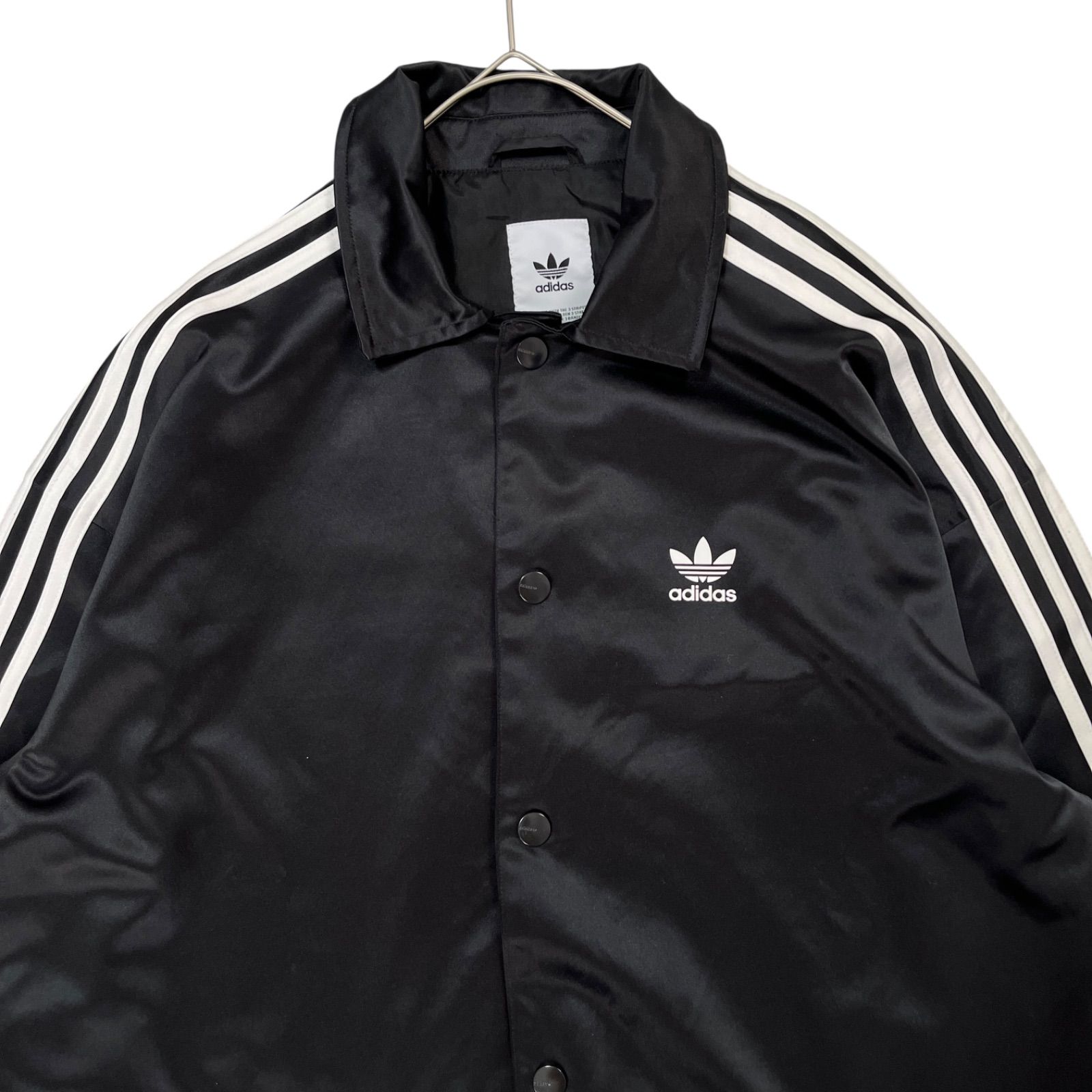 2827 adidas サテンコーチジャケット ブラック M 常田大希 - メルカリ
