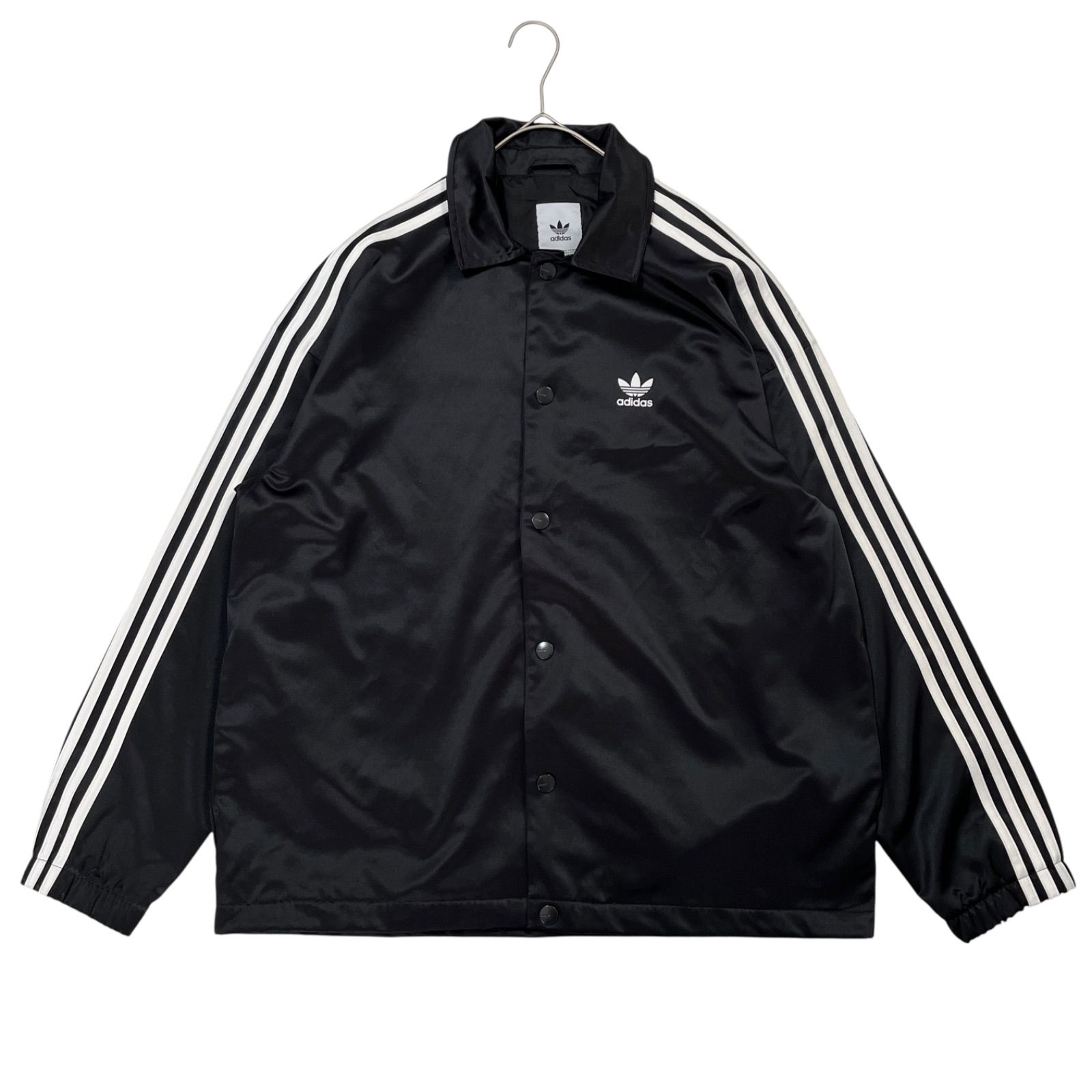 2827 adidas サテンコーチジャケット ブラック M 常田大希 - メルカリ