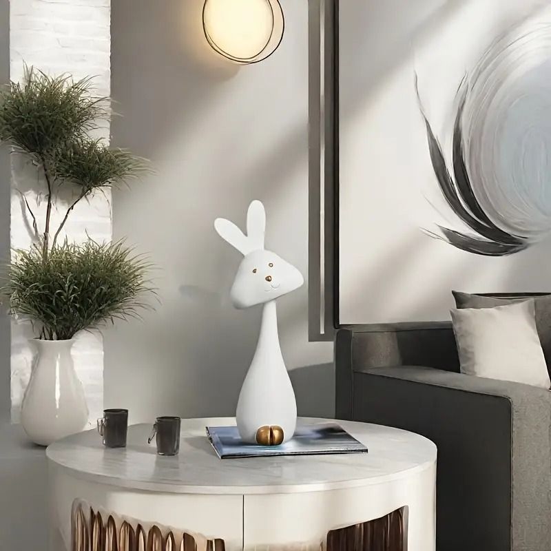 モノトーンのウサギのオブジェ 2カラー インテリア インテリア置物 寝室 リビングルーム シンプルなデウサギのオブジェ 置物 ブラック ホワイト インテリア雑貨 おしゃれ クリエイティブ 子供部屋 寝室 レイアウト家具 モノトーン 白 食卓小物 置物 インテリア小物