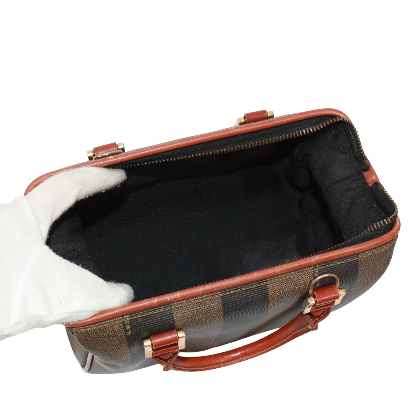9k2043】FENDI ペカン PVCxレザー ボストンバッグ 中古 - 本物 