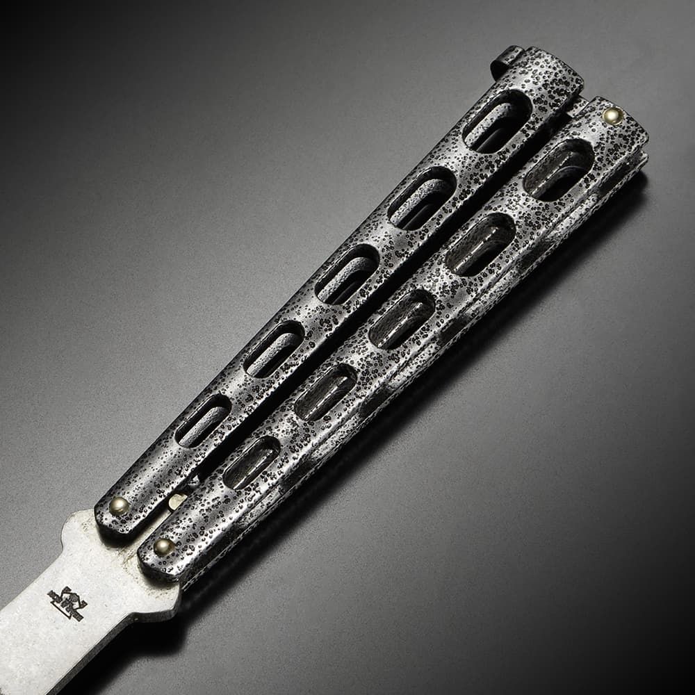  Bear-Son トレーニングナイフ 練習用 バタフライ型 ロング シルバー 帽子 ナイフ ツール アウトドア